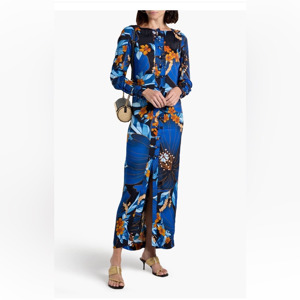 Farm Rio pietra vibrant blue maxi dress , size small woman’s dresses